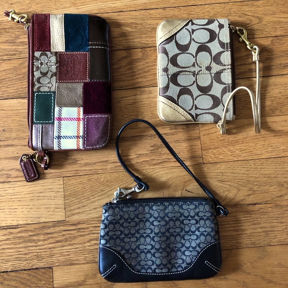 3 x Coach Wristlets